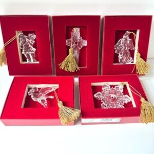 Waterford Marquis Crystal Christmas Ornaments - Set of 5 with Original Boxes